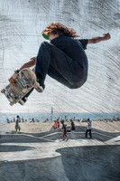 Skateboarding at Venice Beach, California